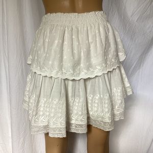 Ivory Whisper Ruffle Skirt With Pocket - 2506_WHITE